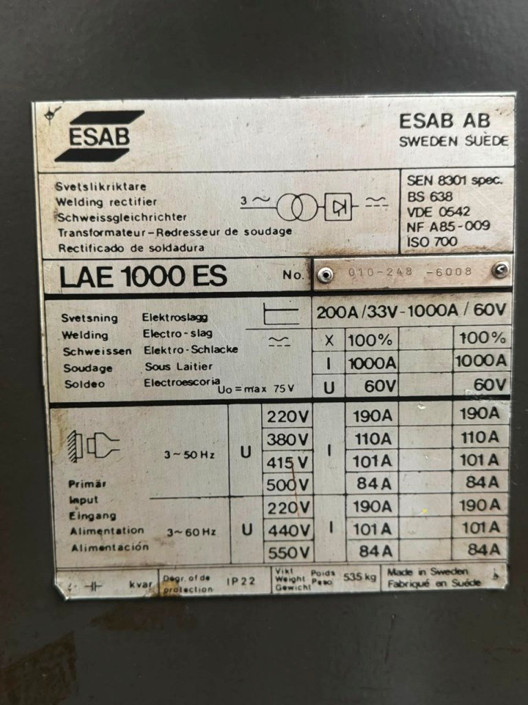 ESAB Welding Machine 1000ES - Image 2