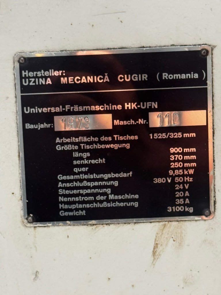 Universal Milling Cugir 1525 &Atilde; 325mm - Image 3